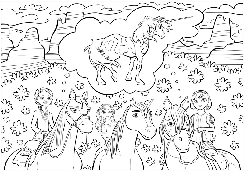 coloriages spirit dreamworks étalon des plaines indomptable 