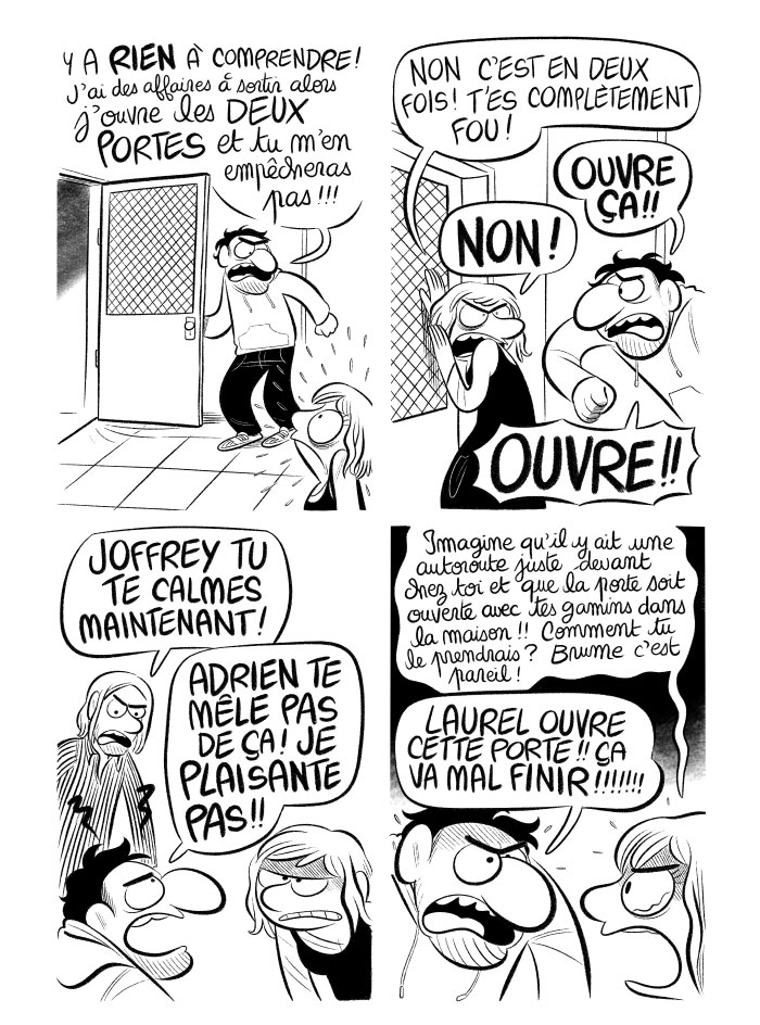 Adrien vient pour défendre sa compagne et Joffrey lui crie dessus. 