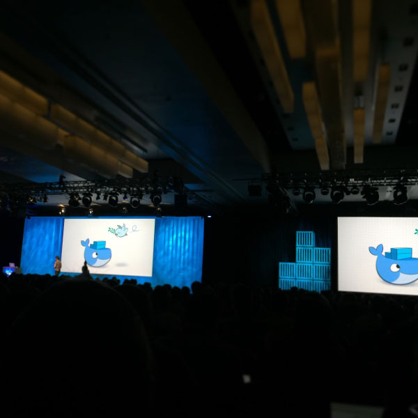 Solomon Hykes, DockerCon (Docker), Marriott hotel of San Francisco, 2015. 