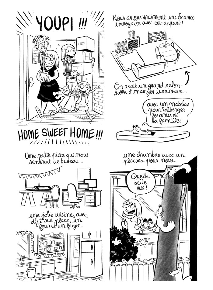 La maison partagée qu'on a trouvée est vraiment super, et il y a tout ce qu'il faut pour nous ! 