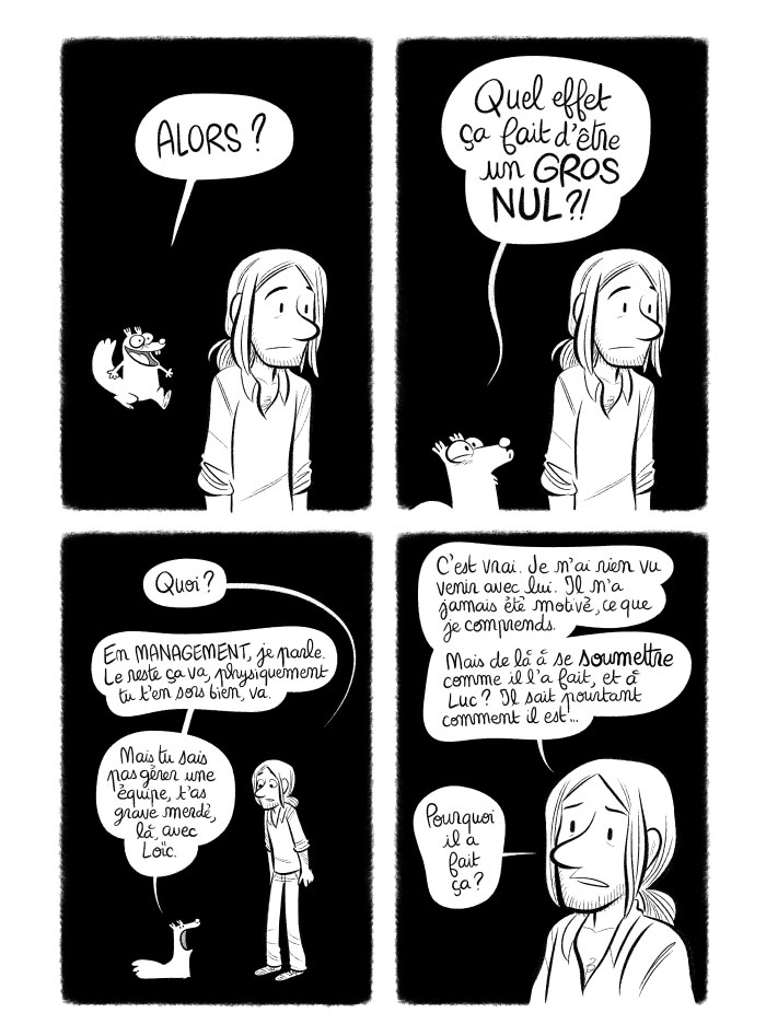 L'horrible écureuil vient se moquer d'Adrien et lui reprocher d'être nul. 