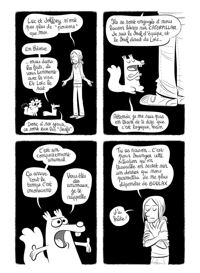 L'écureuil donne une bonne leçon de vie à Adrien et surtout à Brume. 