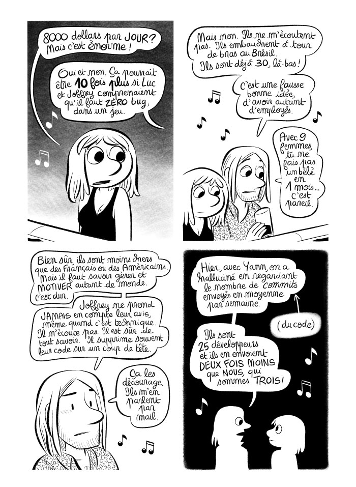 L'équipe au Brésil est moins motivée car elle travaille avec Joffrey. 