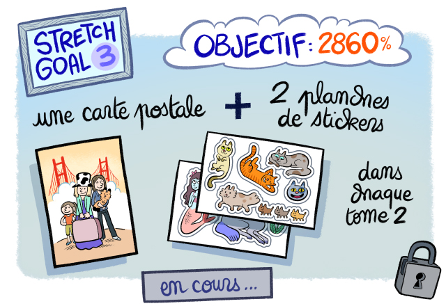 Nouvel objectif: une carte postale et 2 planches de 5 stickers dans chaque tome 2 ! 