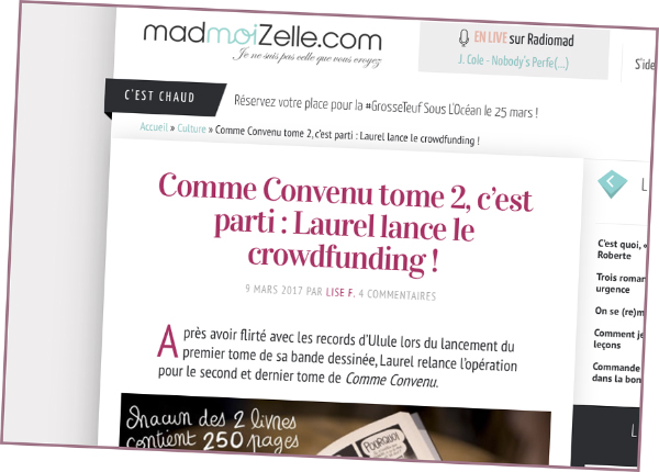 Comme convenu sur Ulule - un article sur Madmoizelle