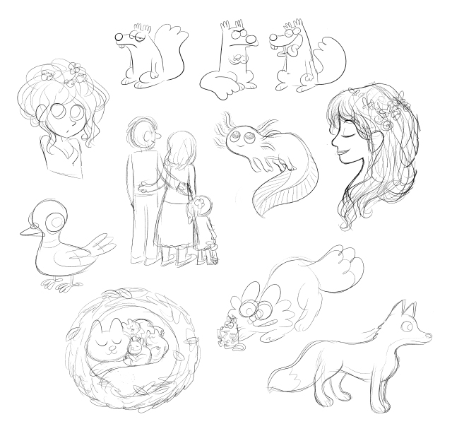 Des croquis pour les stickers Mule qui seront imprimés grâce à la campagne Ulule. 