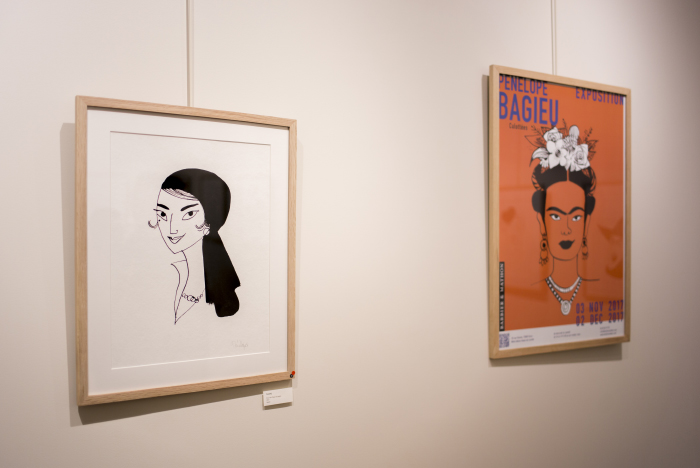 Photos de l'exposition de Pénélope Bagieu, ses originaux exposés à Paris, reprenant les personnages de "Culottées". 