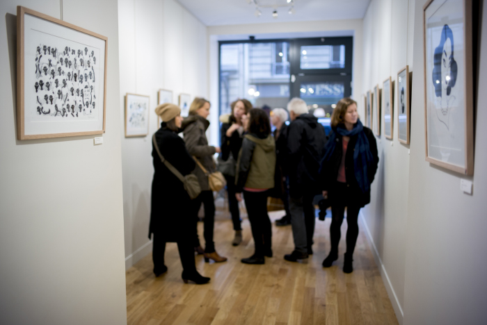 Photos de l'exposition de Pénélope Bagieu, ses originaux exposés à Paris, reprenant les personnages de "Culottées". 