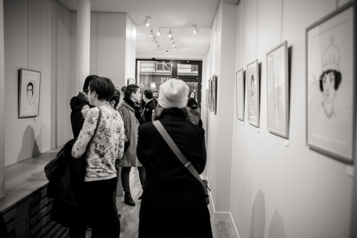Photos de l'exposition de Pénélope Bagieu, ses originaux exposés à Paris, reprenant les personnages de "Culottées". 