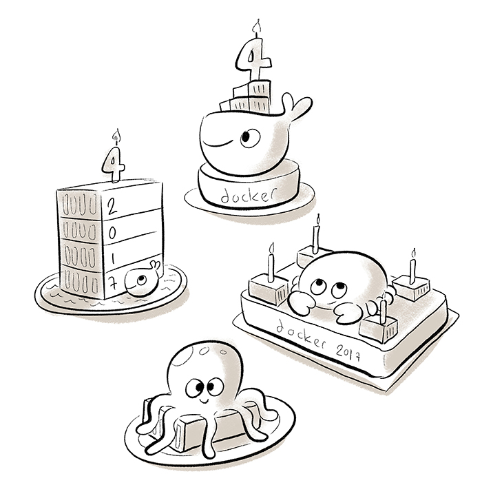 Dessins pour l'anniversaire de Docker par Laurel Duermael - Drawings for Docker birthday 